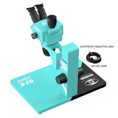 RF4 RF-6565Pro2 6.5-65X Synchronous Zoom Trinocular Stereo Microscope with Focus Lifting Bracket, RF-6565Pro2