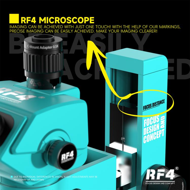 RF4 RF-6565Pro2 6.5-65X Synchronous Zoom Trinocular Stereo Microscope with Focus Lifting Bracket, RF-6565Pro2