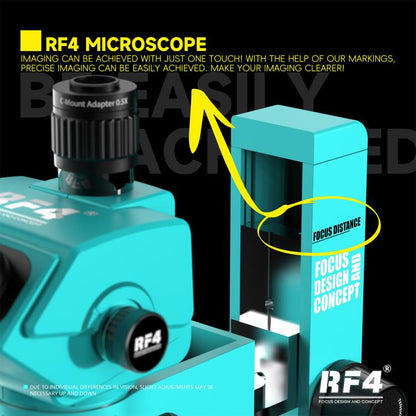 RF4 RF-6565Pro2 6.5-65X Synchronous Zoom Trinocular Stereo Microscope with Focus Lifting Bracket, RF-6565Pro2