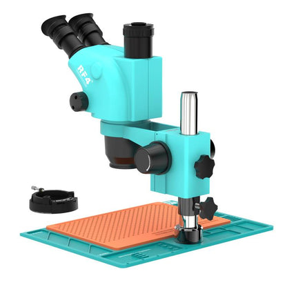 RF4 RF-6565-PO4 6.5X-65X Trinocular Stereo Zoom Microscope with PO4 Aluminum Alloy Base, RF-6565-PO4