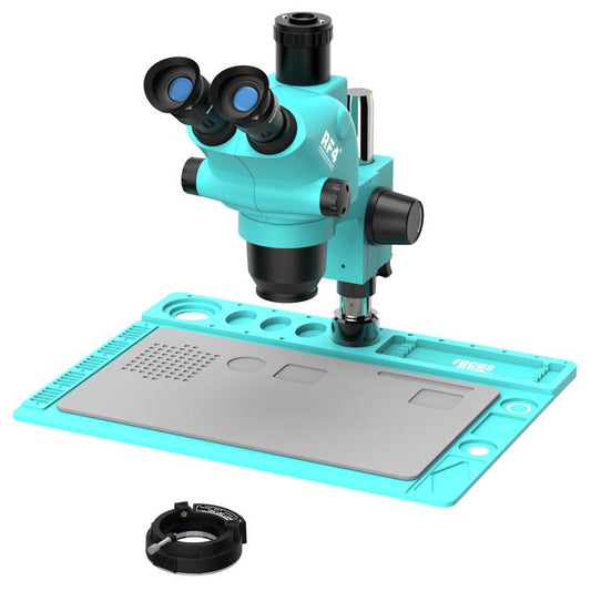 RF4 RF-6565TVD2 6.5X-65X Synchronous Zoom Trinocular Stereo Microscope with Aluminum Alloy Base, RF-6565TVD2