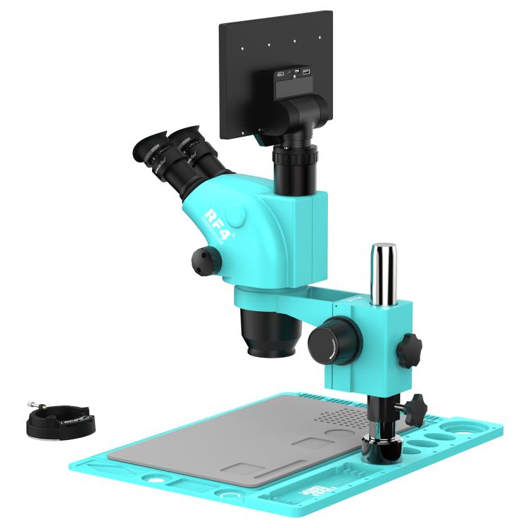 RF4 RF-6565TVD2-YS010W 6.5X-65X Synchronous Zoom Trinocular Stereo Microscope  with 10-inch HD Monitor, RF-6565TVD2-YS010W