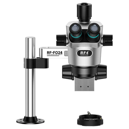 RF4 RF-CX71P-FO24 6.5X-65X Premium Dual-Anti Trinocular Stereo Microscope Head with FO24 Stand, RF-CX71P-FO24