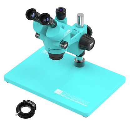 RF4 RF-6558X 6.5-58X Synchronous Zoom Trinocular Stereo Microscope with Aluminum Alloy Big Base, RF-6558X