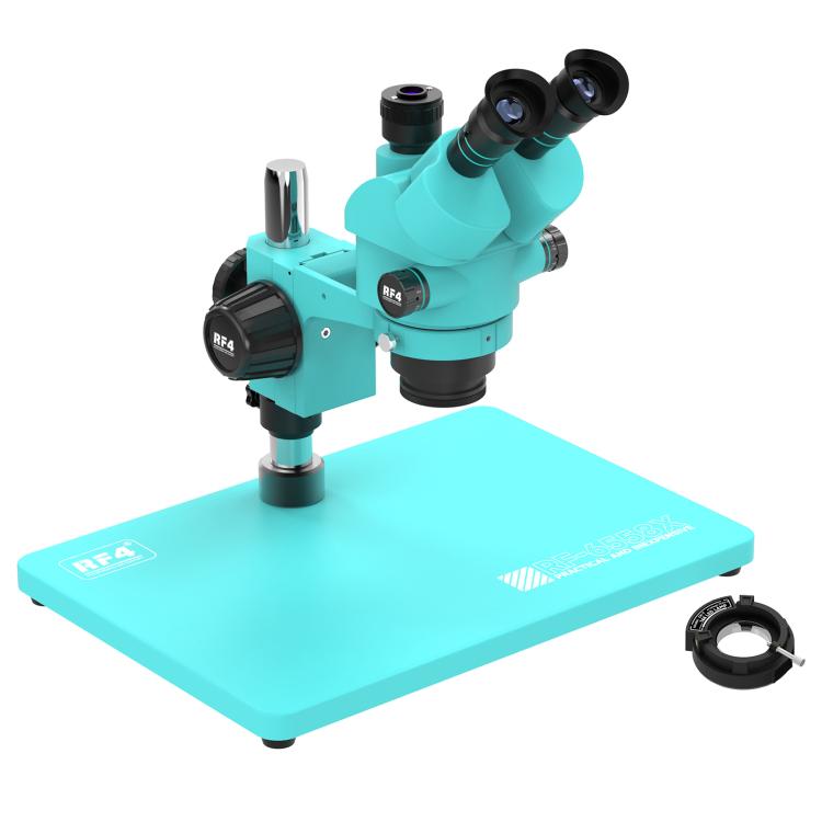RF4 RF-6558X 6.5-58X Synchronous Zoom Trinocular Stereo Microscope with Aluminum Alloy Big Base, RF-6558X
