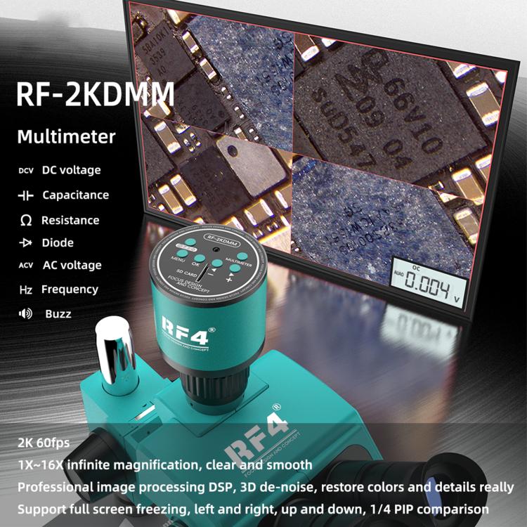 RF4 RF-2KDMM 2K Camera with Multimeter Function for Stereo Trinocular Microscope, RF-2KDMM