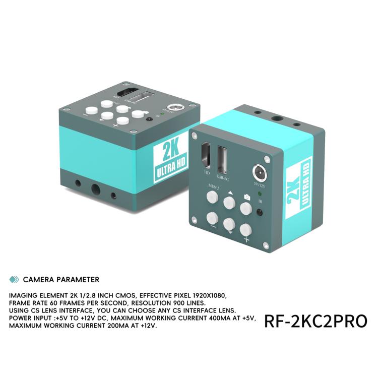 RF4 RF-2KC2PRO 2K Ultra HD Adjustable Camera for Trinocular Stereo Microscope, RF4 RF-2KC2PRO