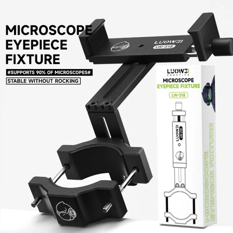 LUOWEI LW-318 Aluminum Telescopic Adjustable Microscope Eyepiece Fixture