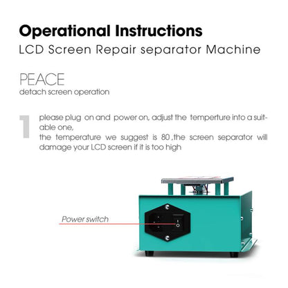 RF4 PEACE 7-inch Phone LCD Touch Screen Separator Machine Build-in Vacuum Pump, EU Plug, US Plug