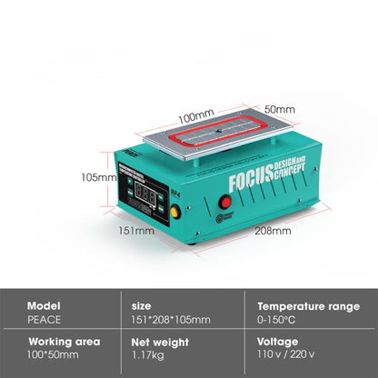 RF4 PEACE 7-inch Phone LCD Touch Screen Separator Machine Build-in Vacuum Pump, EU Plug, US Plug