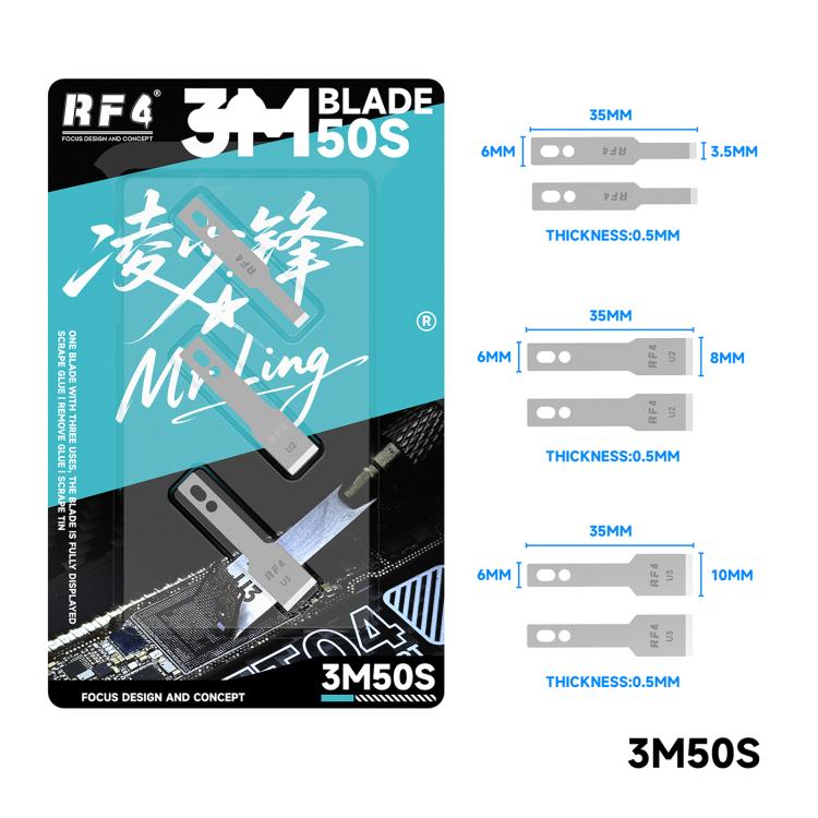 RF4 3M50S 6pcs Stainless Steel Anti-Static Glue Removal Quick Spade Blades, 3M50S