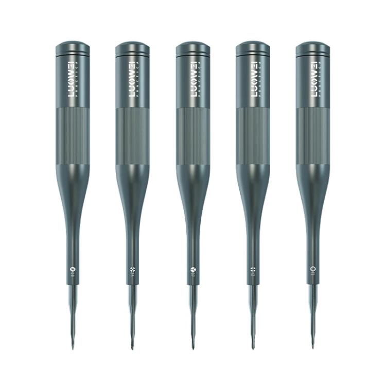 Luowei Tomahawk Super Hard Strong Magnetic S2 Screwdriver, Y-shaped 0.7, Hexagon T2, Cross 1.2, Five Stars 0.8, Medium Plate 2.5, 5 in 1 Set