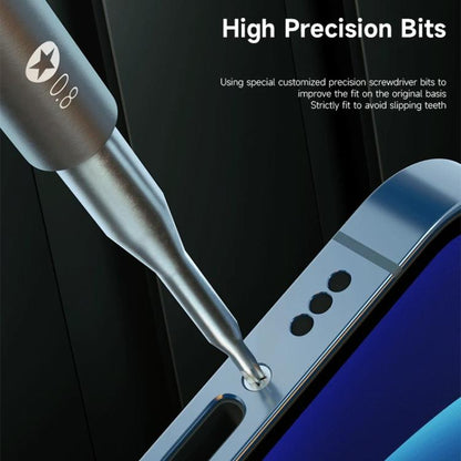 Luowei Tomahawk Super Hard Strong Magnetic S2 Screwdriver, Y-shaped 0.7, Hexagon T2, Cross 1.2, Five Stars 0.8, Medium Plate 2.5, 5 in 1 Set