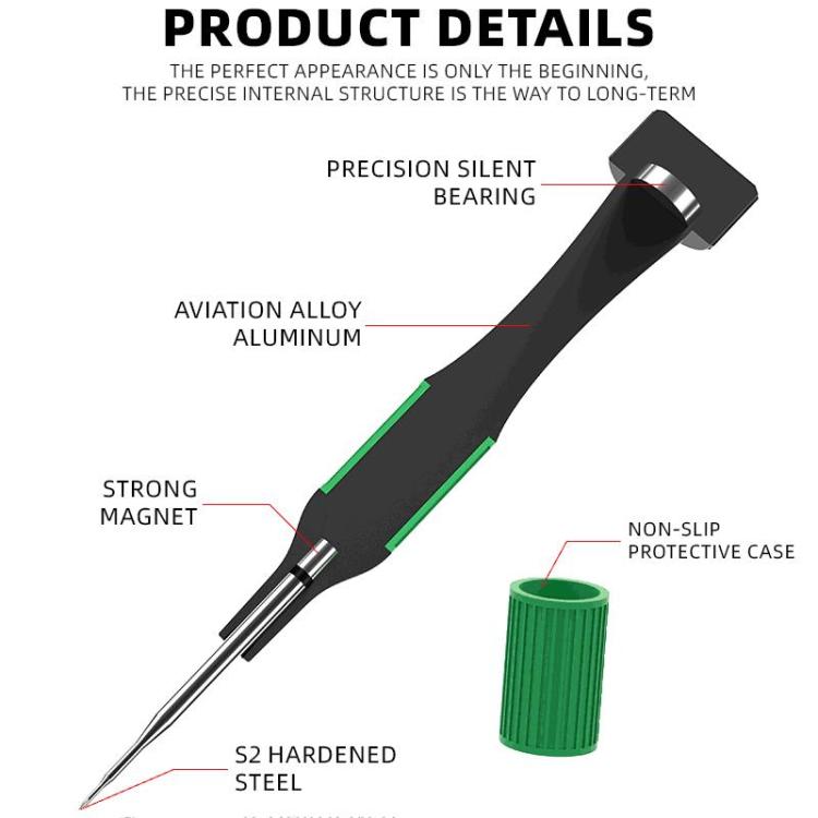 Luowei Little Boy Smooth Bearings Alloy Magnetic Screwdriver, Y-shaped 0.7, Hexagon T2, Cross 1.2, Five Stars 0.8, Medium Plate 2.5, 5 in 1 Set