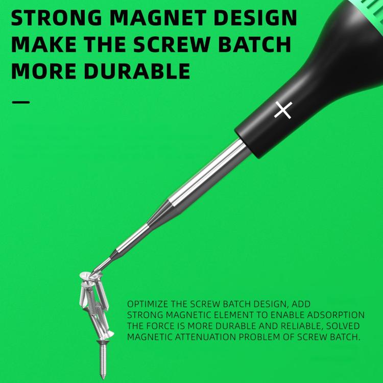 Luowei Little Boy Smooth Bearings Alloy Magnetic Screwdriver, Y-shaped 0.7, Hexagon T2, Cross 1.2, Five Stars 0.8, Medium Plate 2.5, 5 in 1 Set