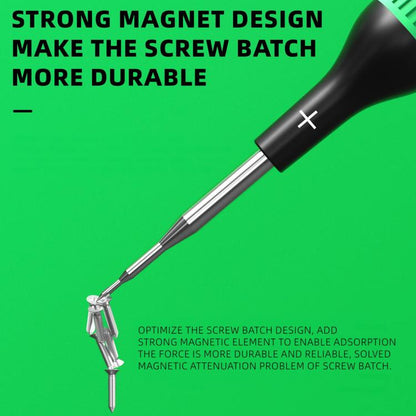 Luowei Little Boy Smooth Bearings Alloy Magnetic Screwdriver, Y-shaped 0.7, Hexagon T2, Cross 1.2, Five Stars 0.8, Medium Plate 2.5, 5 in 1 Set