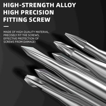 Luowei Little Boy Smooth Bearings Alloy Magnetic Screwdriver, Y-shaped 0.7, Hexagon T2, Cross 1.2, Five Stars 0.8, Medium Plate 2.5, 5 in 1 Set