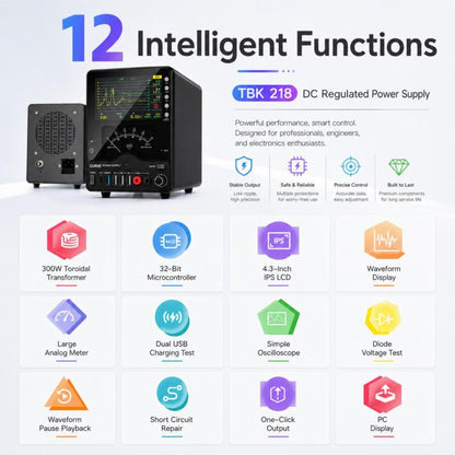 TBK TBK-218 30V / 10A Intelligent Control Curved DC Regulated Power Supply with Pointer Meter, AU Plug, EU Plug, US Plug, UK Plug