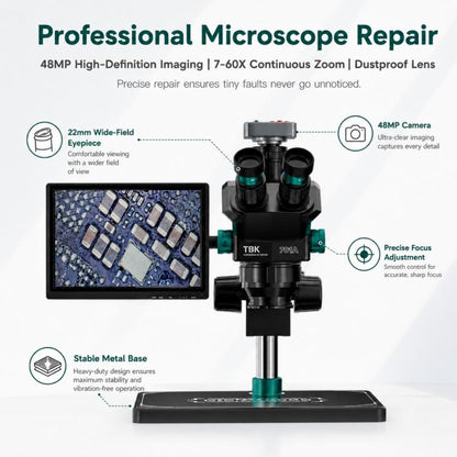 TBK TBK-701A 48MP 7X-60X Continuous Zoom Digital Microscope, TBK-701A