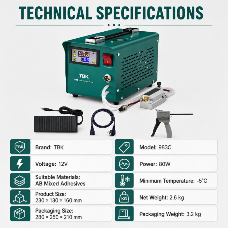 TBK TBK-983C AB Glue Cooling Dispensing Machine, AU Plug, EU Plug, US Plug, UK Plug