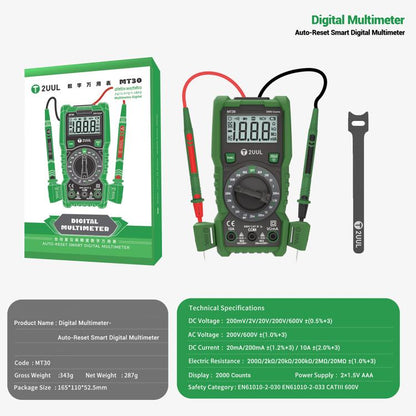 2UUL MT30 Auto-Reset Smart Auto-Range Digital Multimeter
