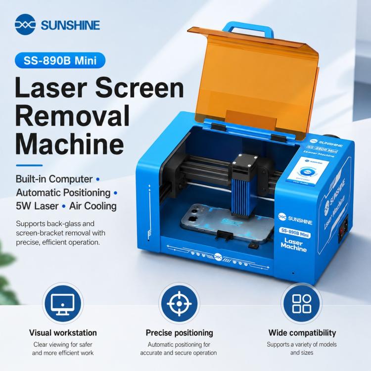 SUNSHINE SS-890B Mini Laser Screen Removal Machine, AU Plug, EU Plug, UK Plug, US Plug