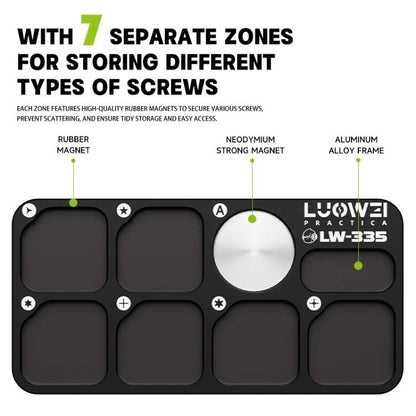 LUOWEI LW-335 7-Separate Zones Aluminum Alloy Screw Magnetic Storage Board, LW-335