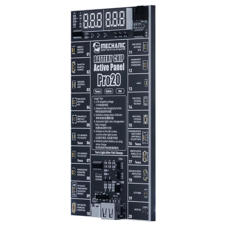 MECHANIC Pro20 Fast Charging Battery Chip Activation Detection Panel for Android