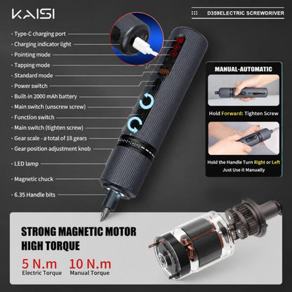 Kaisi D359 37 in 1 Rechargeable Torque Electric Screwdriver Set