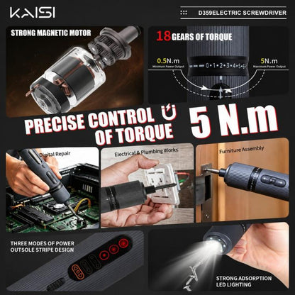 Kaisi D359 37 in 1 Rechargeable Torque Electric Screwdriver Set