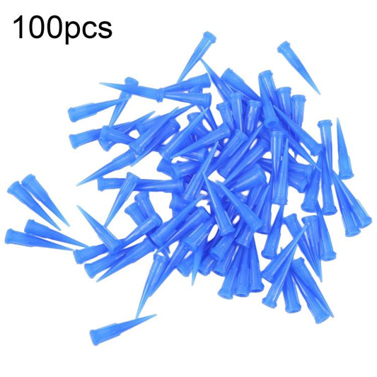 100pcs Blue Plastic Dispensing Needle Tips