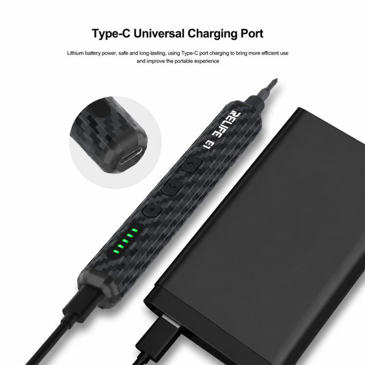 RELIFE E1 Powerful Carbon Fiber Electric Screwdriver Set