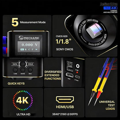 MECHANIC Action 2 Pro 4K HD Industrial Microscope Camera Supports Multimeter Measurement