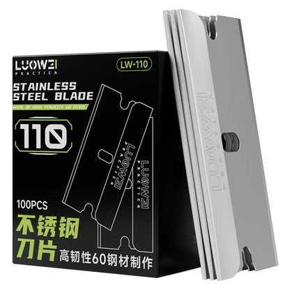 100 PCS/Pack LUOWEI LW-110 High-Toughness Stainless Steel Blade