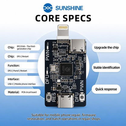 SUNSHINE RP2354A Third-Generation Chip PICO DFU Engineering Board for iPhone XR-11 Pro Max