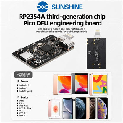 SUNSHINE RP2354A Third-Generation Chip PICO DFU Engineering Board for iPhone XR-11 Pro Max