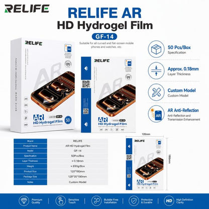 50 in 1 RELIFE GF-14 AR Anti-Reflective HD Hydrogel Film