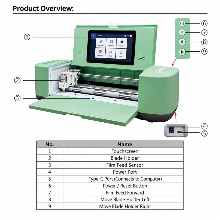 ZWX C6 Flagship Large-Size Smart Film Cutting Machine, 5G Network, 19-Inch Screen Protector Cutting Machine, EU Plug, UK Plug, US Plug