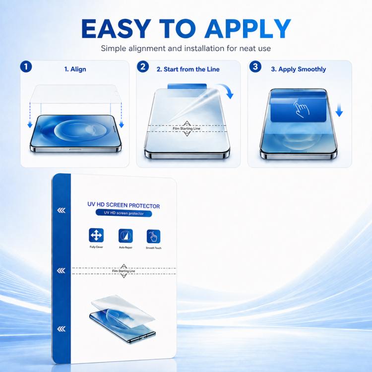 ZWX Full-Coverage Curved Silicone Matte UV-Cured Film for Film Cutting Machines, 20 PCS/Pack, 40 PCS/Pack