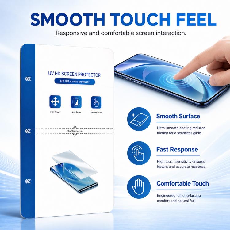ZWX Full-Coverage Curved Silicone UV Pressure-free Film for Film Cutting Machines, 20 PCS/Pack, 40 PCS/Pack