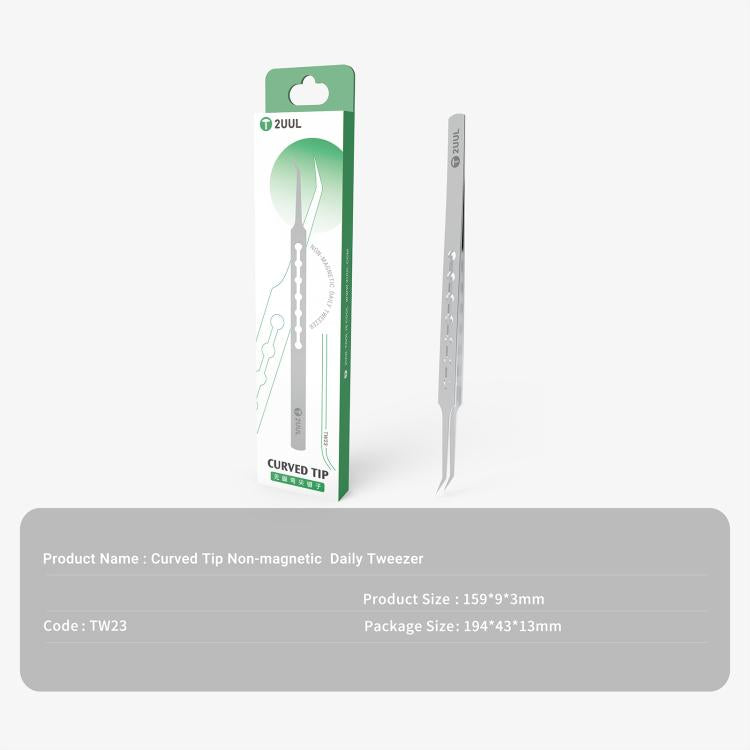 2UUL TW23 Curved Tip Non-magnetic Daily Tweezers