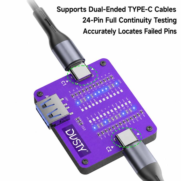 MECHANIC Dusty TC-24 Dual-Ended Type-C Data Cable Tester