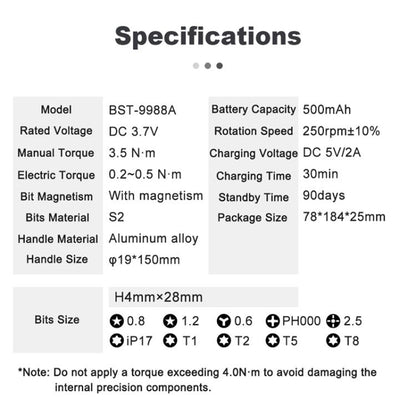BEST BST-9988A Electric Precision Screwdriver Set