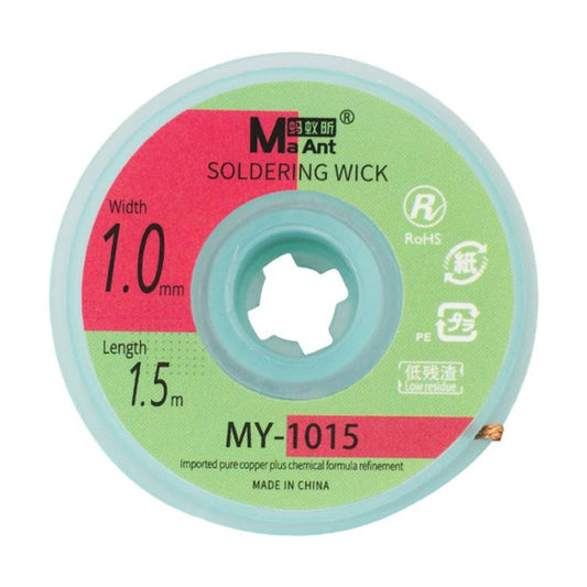 MaAnt 1.5m Low Residue No-clean Solder Wick, MY-1015, MY-1515, MY-2015, MY-2515, MY-3015, MY-3515