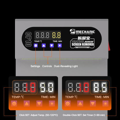 MECHANIC CP10 10.5 inch Screen Heating Separation Pad with Dust-Revealing Light, EU Plug, US Plug