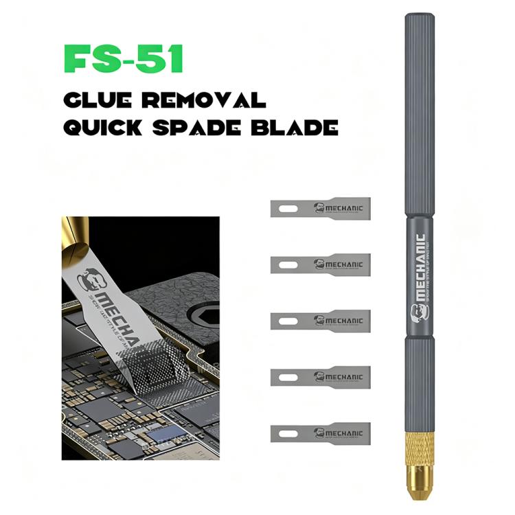 MECHANIC FS-51 Stainless Steel Anti-Static Glue Removal Quick Spade Blade Set