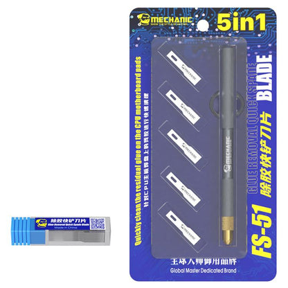 MECHANIC FS-51 Stainless Steel Anti-Static Glue Removal Quick Spade Blade Set
