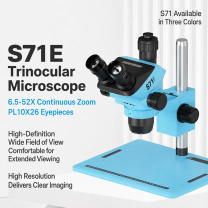 MaAnt S71 6.5-52X Synchronous Zoom Trinocular Stereo Microscope