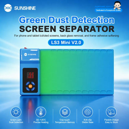 SUNSHINE LS3 Mini V2.0 10.5-inch LCD Screen Remover Heating Separator Pad with Green Dust Detection, US Plug, EU Plug, UK Plug, AU Plug