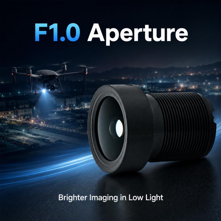 FPV Drone Camera Lens 1/2.7 inch F1.0 8MP Wide Angle Fixed Focus Lens, FPV Drone Camera Lens